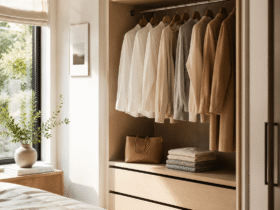 how to build a capsule wardrobe — organised neutral wardrobe